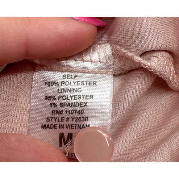 Yuni Yuni Los Angeles Womens beige Polka Dot Sheer Top M - Picture 3 of 6